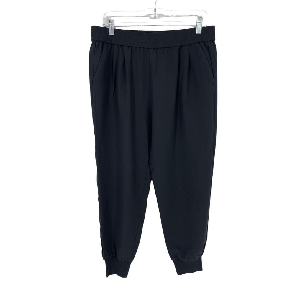 Joie Pants Womens Size Large Mariner Jogger Black Caviar Cropped Relaxed Crepe